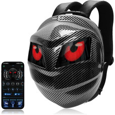 LED Black Knight Motorcycle Backpack Cool Laptop Backpacks for Men Women Smart Helmet Bag with Programmable Pixel Colour Screen