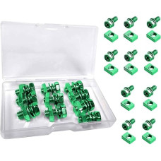 Motorcycle Battery Terminal Nut and Screw Set Machine Hex Bolts Screw for ATV Vehicle Scooter Motorcycle Quad M6x12mm 10pcs (Green)