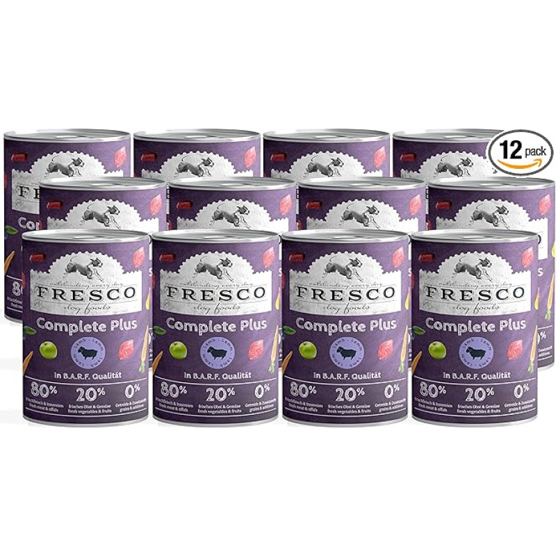 Fresco Complete Plus (Durable B.A.R.F.) 12 x 400g ėrienos | Šlapias maistas šunims | Be grūdų | Be dirbtinių priedų