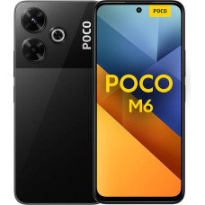 POCO M6 išmanusis telefonas, 6+128GB Handy ohne Vertrag, 90Hz 6,79'' FHD+ ekranas, 108MP kamera, 5030mAh, 33W FastCharge, Dual-SIM, juodas