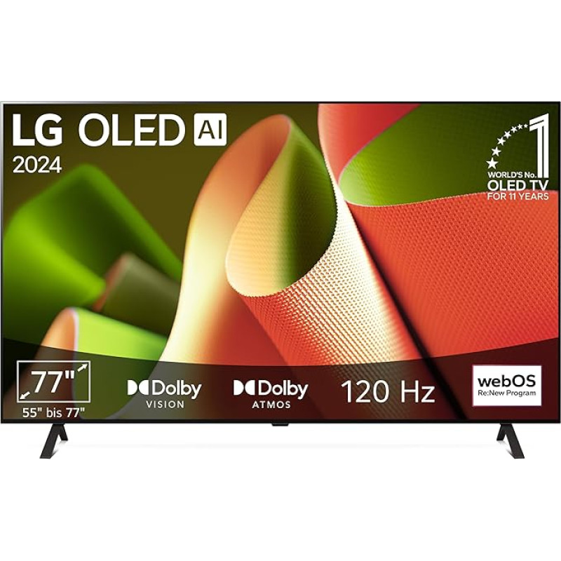 LG OLED77B49LA TV 77 Inch (195 cm) OLED TV (α8 4K AI Processor, webOS 24, Dolby Vision, up to 120 Hz) [Model Year 2024]