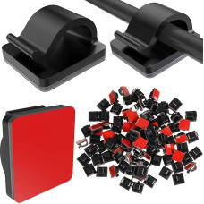 Blulu 100 Pieces Outdoor Light Clips for Fairy Lights, Self Adhesive Mini Cable Clips, Wire Clips, Hooks, Hanging Clips for Office, Home, String Lights, Christmas Decoration, Cable Ties (Black,