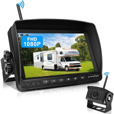 URVOLAX Wireless Reversing Camera, 7 Inch Monitor, IP69K Waterproof Car Reversing Camera, Radio, 1080P HD Night Vision, 170° Wide Angle Parking Aid Wireless for Trucks, Caravans, Trailers, UR61X