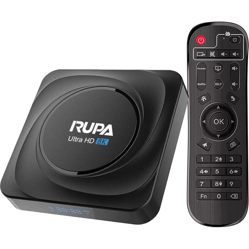 RUPA Android TV Box 11.0, 2024 m. Naujausias Smart TV Box 8GB RAM 128GB ROM RK3566 Quad-Core CPU palaikymas HD 3D 8K 2.4G/5.8Ghz WiFi BT 4.0 USB 3.0 LAN 1000M TV Box