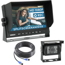 VSG 24 Reversing Camera 7 Inch HD Starter Set Including Camera, Monitor, Cable - Waterproof Night Vision 12V-24V Easy Installation / Robust Reversing System for Car Caravan Truck Trailers Motorhomes