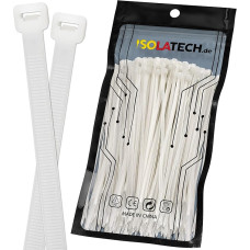 ISOLATECH Kabelių raiščiai Skaidri UV spinduliams atspari pakuotė 1000 vnt. 400 mm x 4,8 mm Dideli maži maži ilgi platūs ploni itin stiprūs atsparūs plyšimui, užrakinami Pramoninės kokybės nailono rinkinių pasirinkimas