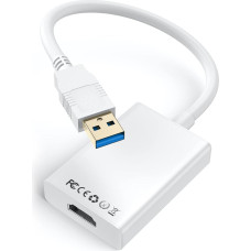 USB 3.0/2.0 į HDMI adapteris, USB į HDMI 1080P Full HD (vyriškos ir moteriškos lyties) Garso vaizdo HDMI grafinis kabelis Kelių monitorių keitiklis Nešiojamojo kompiuterio projektoriui HDTV, suderinamas su Windows XP/7/8/8.1/10