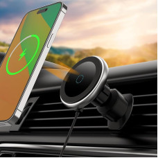 Magnetinis automobilio laikiklis su įkrovimo funkcija 15 W mobiliojo telefono laikiklis automobilinis įkroviklis Mag-Safe Charger Car Magnetinis belaidis įkroviklis automobilinis laikiklis