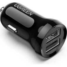 UGREEN Automobilinis įkroviklis Mini USB cigarečių žiebtuvėlio adapteris Automobilinis įkroviklis 4.8A 12V-24V automobilinis įkroviklis 2 įėjimai Mobiliojo telefono įkroviklis Automobilis suderinamas su iPhone 11 Huawei P30 Galaxy S10 iPad Air ir kt.