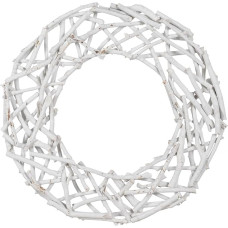 BigBuy Christmas Paulonia Wooden Christmas Wreath 60 x 5 x 60 cm White