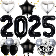 Dalettu Naujųjų metų išvakarių dekoracijų rinkinys, 4 balionų skaičius 2024 sidabrinis, laimingų Naujųjų metų vėliavos balionas, milžiniškas 2024 numerio balionas Naujiesiems metams, Naujųjų metų išvakarių vakarėlio dekoracijos