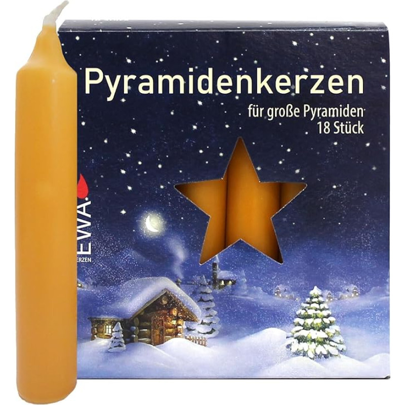 OLShop AG Ebersbacher Pyramid Candles Large Natural Diameter 17 x 105 mm Pack of 54