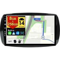 BXLIYER - [8G+256G, 8-Core] - Android 14 IPS Car Radio for Benz Smart 453 Fortwo (2014-2020) - Wireless CarPlay/Android Car/DSP - LED Camera & Mic - 9 Inch 2 DIN - DAB SWC Fast Boot 360 Camera AHD