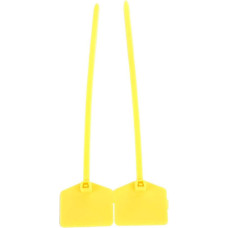 100 kabelių etikečių pakuotė Nailono kabelių raiščiai su Zip žymėjimo raiščiais Pagaminta iš savaime užsifiksuojančių nailono plastikinių kabelių raiščių Kabelių valdymo apvyniojimas (geltona)