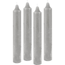 ukiyo Pakuotė, 4 kaimiškos juostinės žvakės, aukštis: 25 cm, skersmuo: 3,8 cm, įvairios spalvos, degimo trukmė 22 valandos, advento Kalėdų dekoracijos, spalva: Pilka