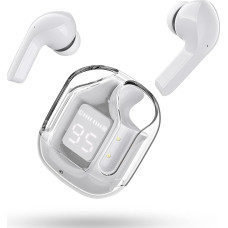 ACEFAST T6 Bluetooth Kopfhörer, 2024 In Ear Kopfhörer, Kabellose Bluetooth 5.3 Kopfhörer mit ENC Mikrofon, 25 Stunden Wiedergabe, Tiefe Bässe, Transparent Ohrhörer Sport, Touch Steuerung, Grau