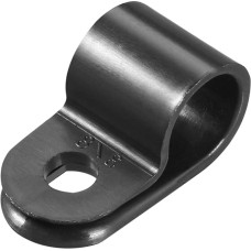 sourcing map Pack of 50 Nylon R-Type Cable Clips Organiser Cord Clips for Wire Management 9.5 mm Black CC-2