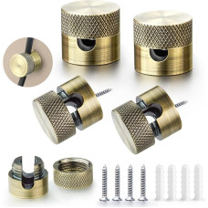 Deckenbefestigung Kabel 4 Stück Aluminium Wand- und Deckenpins für Textilkabel mit Schrauben & Dübeln, Deckenpin Lampe,Kabelbefestigung Decke Braun