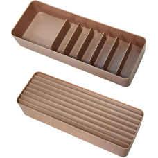 ANMOO Double Layer Cable Storage Box with Lid, 7 Compartments Cable Storage Box, Large Wire Organizer for Cables, Charging Plugs, Power Strips, Pink Cable Management Box (Includes 2x1.5m