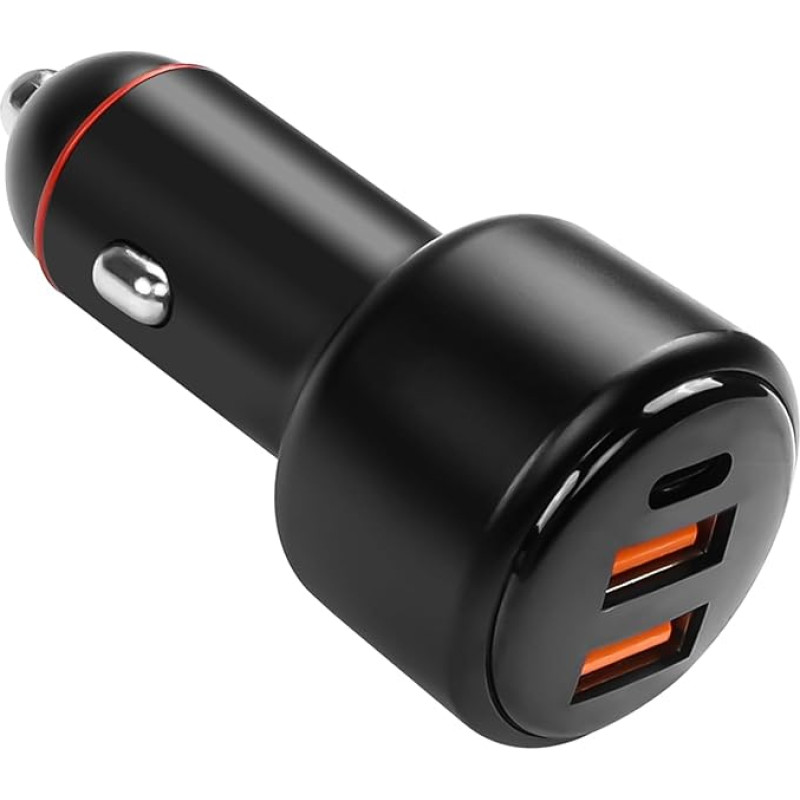 3 prievadų USB C automobilinio įkroviklio adapteris YACSEJAO 125W USB C/USB A PD/QC automobilinis maitinimo šaltinis Greitas įkrovimas Cigarečių žiebtuvėlis