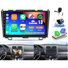 OiLiehu 2G + 64G Android 13 Automobilinis radijas 2DIN Carplay Android automobilis Honda CRV 2007-2011 m. automobilinis radijas su ekranu 9 colių automobilinis radijas su Mirror Link/EQ/Bluetooth/SWC/FM RDS/WiFi/GPS/ galinio vaizdo kamera