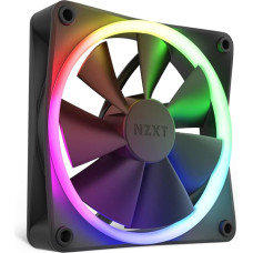 NZXT F120 RGB ventiliatoriai - RF-R12SF-B1 - Išplėstinis RGB apšvietimo reguliavimas - Visiškai tylus aušinimas - Viengubas (RGB ventiliatorius ir valdiklis reikalingi ir į komplektą neįeina) - 120 mm ventiliatorius - Juodas