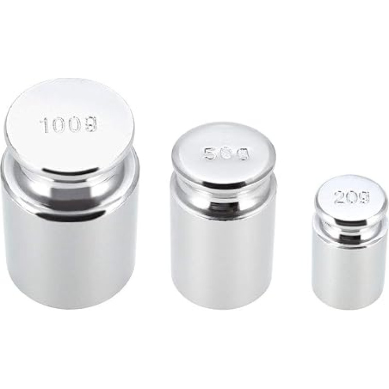 sourcing map Calibration Weight Set 20g 50g 100g M1 Precision Chrome-Plated Steel for Digital Scales