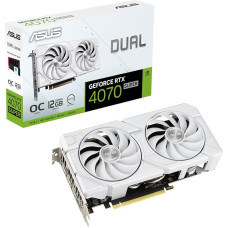 ASUS Dual GeForce RTX 4070 Super EVO White OC Edition 12GB GDDR6X žaidimų vaizdo plokštė (Nvidia RTX4070 SUPER DLSS 3, PCIe 4.0, 1x HDMI 2.1a, 3x DisplayPort 1.4a, DUAL-RTX4070S-O12G-EVO)