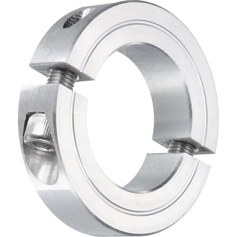 išteklių žemėlapis Doppelter geteilter Klemmwellenkragen für 1-1/4-Zoll-Schaft, zweiteiliger Spannkragen 5,4 cm Außendurchmesser, 1,27 cm Dicke, Aluminium-Legierung, Spaltbundklemme