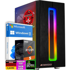 ScreenOn žaidimų kompiuteris Ryzen 5 5600G - RTX 3050 8 GB vaizdo plokštė - 16 GB RAM DDR4 3200 MHz - 1000 GB m.2 - Windows 11 Pro - WLAN 300 Mbps - žaidimų kompiuteris su 3 metų garantija