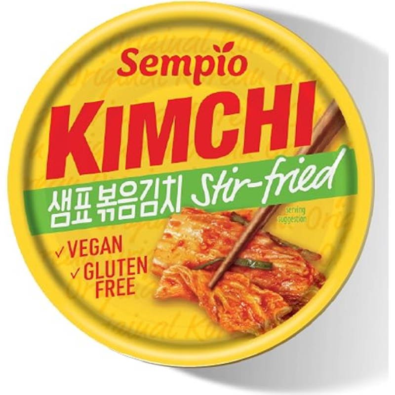 Sempio Canned Kimchi (Fried, 160 g) - Authentic Korean Chinese Cabbage in Canned Format Vegan, Non-GMO