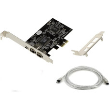 KALEA-INFORMATIQUE PCIe FireWire 400 IEEE1394a 3 prievadų valdiklio kortelė su VIA6308 mikroschemų rinkiniu ir ASM1083 aukšto ir žemo profilio kampu su 