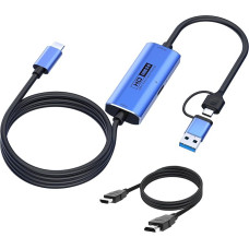 YCBUENO 2M Live Streaming laidas PD3.0 + C tipo Vedio Capture Card 4K HMDI į USB 3.0 C tipo adapterį su 100 W PD vaizdo žaidimų fiksavimo vaizdo redagavimui, žaidimams, transliacijai, internetiniam mokymui