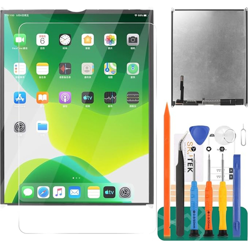 iPad 5 Air 1 LCD A1474 A1475 A1476 iPad 9.7 2017 m. 5. A1823 A1822 ekranas 2018 m. 6 kartos A1954 A1893 ekrano pakeitimo matrica (be jutiklinio ekrano)