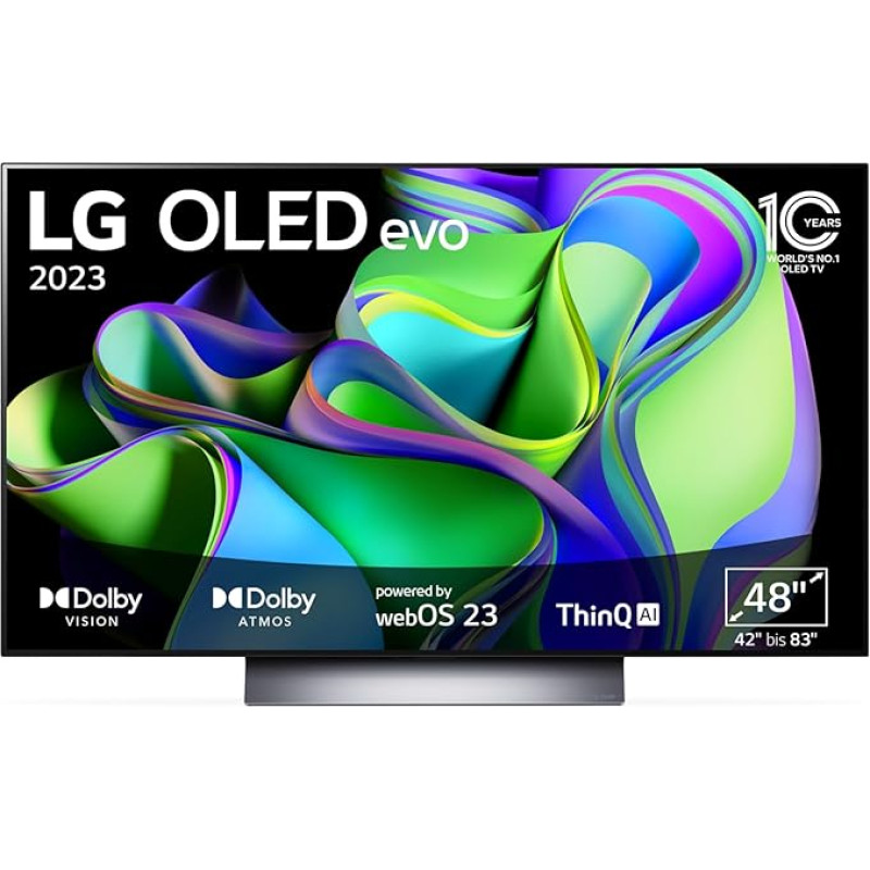 LG OLED48C31LA TV 121 cm (48 Inch) OLED evo TV (Smart TV, Filmmaker Mode, 120 Hz) [Model Year 2023]