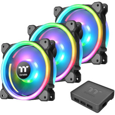 THERMALTAKE CL-F072-PL12SW-A Ventiliatorius Riing Trio 12 RGB 3 pakuotės - juodas