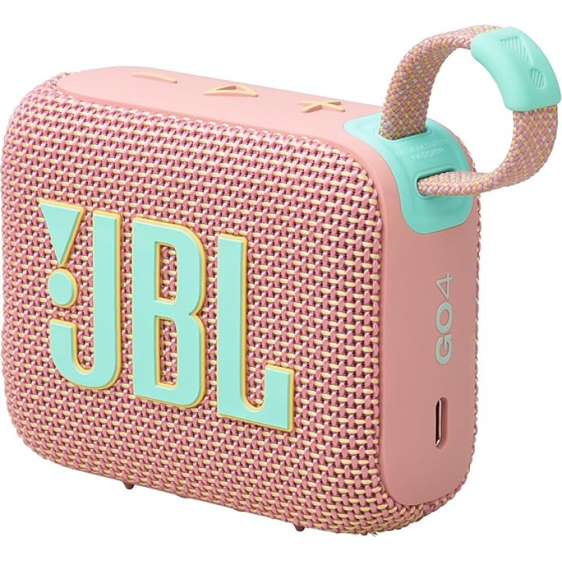 JBL Go 4 in Pink - Portable Bluetooth Speaker Box with JBL Pro Sound, Deep Bass and Playtime Boost Function - Waterproof and Dustproof - 7 Hours Runtime