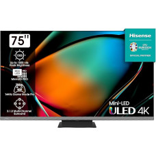 Hisense 75U8KQ Mini LED 4K ULED Smart TV - - 190.5 cm (75 Inch) Dolby Vision IQ & Atmos, 120Hz Panel, Game Mode Pro, UHD AI Upscaler, HDR10+, Bluetooth, Apple AirPlay, Alexa, Anthracite [2023]