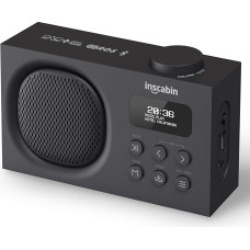 Inscabin P2 Portable DAB/DAB + FM Digital Radio/Portable Wireless Speaker with Bluetooth/Beautiful Design/Double Alarm Clock (Black)