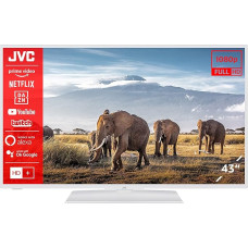 JVC LT-43VF5155W 43 Inch TV/Smart TV (Full HD, HDR, Triple Tuner, Bluetooth) - Includes 6 Months HD+ [2023], White