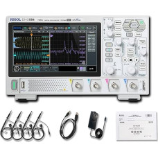 RIGOL DHO804 Nešiojamasis skaitmeninis osciloskopas, 70 MHz dažnių juostos plotis, 4 analoginiai kanalai, 12 bitų vertikalioji skiriamoji geba, mažas triukšmo fonas, palaiko mobilųjį maitinimo šaltinį