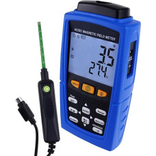 Professional AC/DC Gauss Meter Magnetic Field Strength Magnetometer 3000mT (30000G) Teslameter Auto/Manual Recording Meter Tester