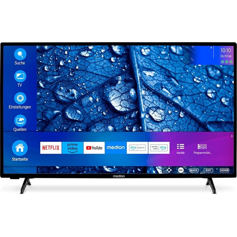 MEDION P14057 (MD 30019) 100.3 cm (40 Inch) Full HD TV (Smart TV, HDR, Netflix, Prime Video, PVR, Bluetooth, Triple Tuner Receiver)