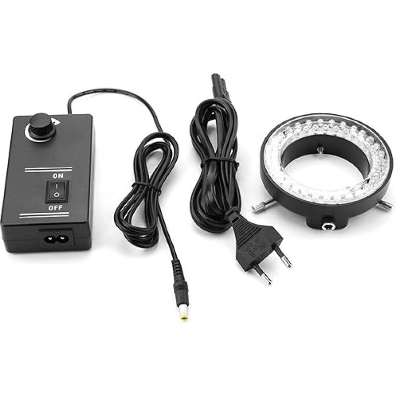 3,5 W LED mikroskopo žiedo šviesa, mikroskopai LED apšvietimo lempos ryškumas reguliuojamas žiedo lempos apšvietimo šviesa 100-240 V (Europos reglamentai)