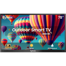 SYLVOX Pool Pro 75 Inch Outdoor TV with 4K UHD, 2000nit Brightness, IP55 Waterproof, Voice Assistabt, Outdoor Smart Android Heel, Screen Mirroring Sun Readable