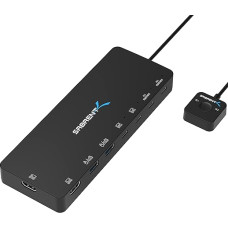 SABRENT KVM jungiklis, 2 USB C įėjimai, 2 USB-C išėjimai su 60 W PD, 2 USB prievadai, 2 HDMI prievadai 4K @ 60 Hz monitoriaus, nešiojamojo kompiuterio, kompiuterio, spausdintuvo, skenerio, pelės, klaviatūros, LED įrenginių ekranams