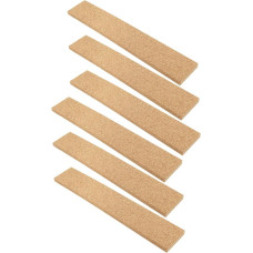 CORHAD Pack of 6 Self-Adhesive Cork Strips Cork Board Strips for Walls Natural Frameless Strips Wall Cladding Wall Padding Frameless Memo Board Strips Office Bulletin Strips