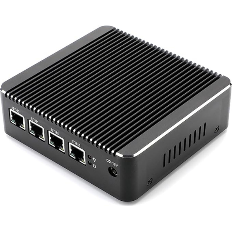 HSIPC Newer Celeron J4125 Quad Core Firewall Micro Appliance, Mini PC, Nano PC, Maršrutizatorius PC su 8G RAM 128G SSD, 4*i226 2.5GBE Port AES-NI suderinamas su pfsense opnsense