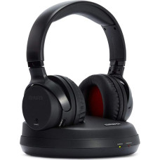 Aiwa WHF-880 Wireless RF Headphones Black Headband for TV/DVD/HiFi, 100 m Range, Rechargeable.