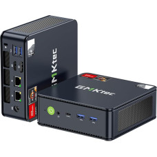 GMKtec Mini PC Ryzen 6600H, M6 žaidimų stalinis kompiuteris Pro su dviem NIC LAN 2.5G, AMD R5 6600H (6 branduoliai/12 gijų iki 4,50 GHz), 32 GB DDR5 RAM + 1 TB PCIe SSD